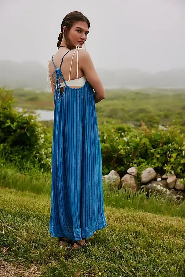 Free People Rio Reversible Midi – back on model blue