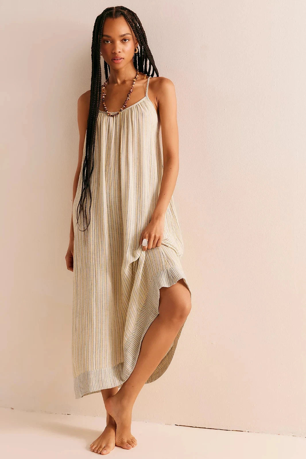 Free People Rio Reversible Midi – front on model ivory