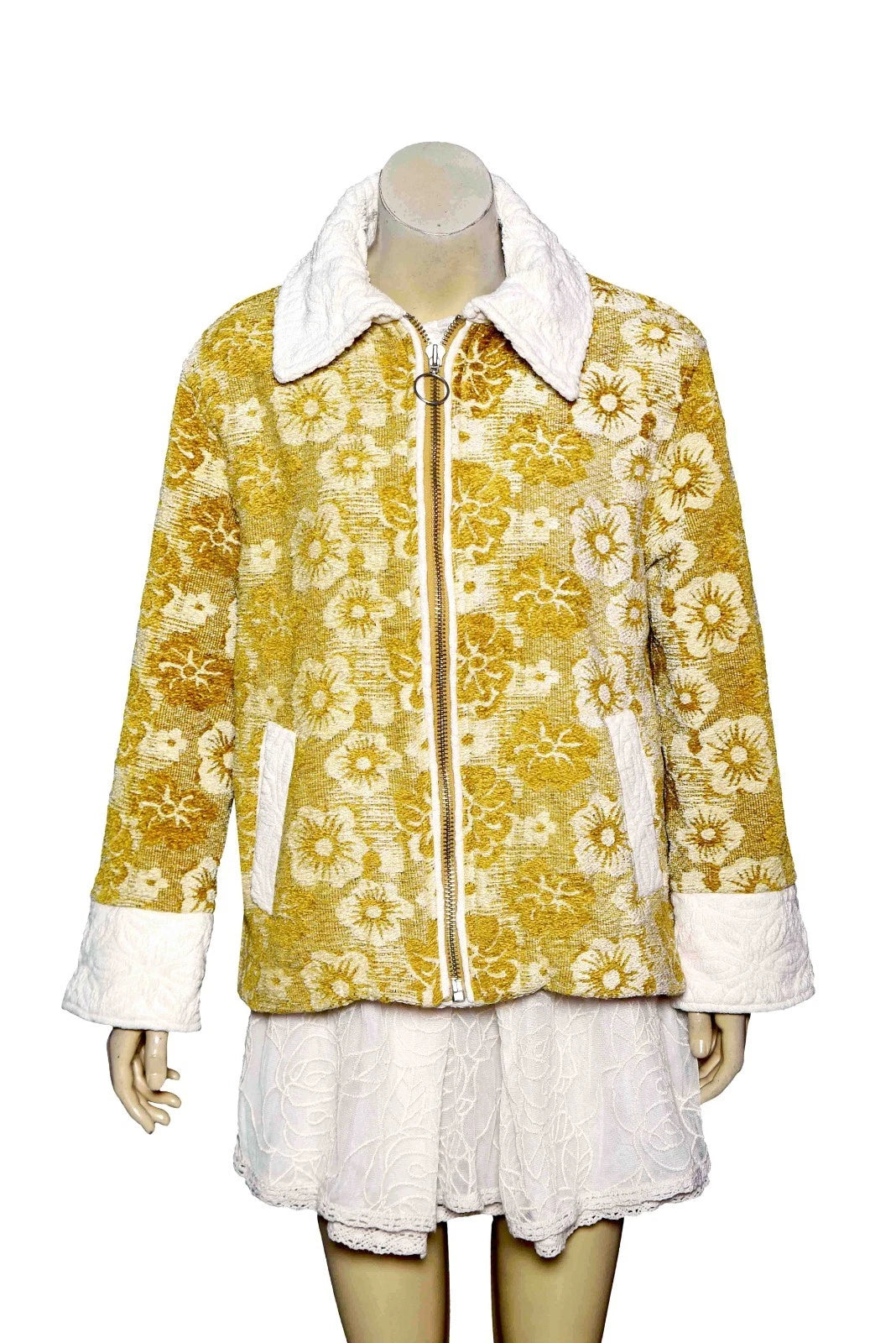 Free People Sabrina Tapestry Jacket – front view yellow