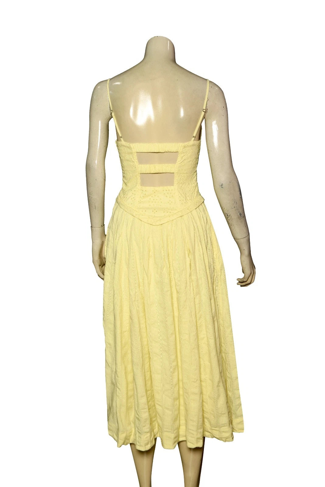 Free People Salvador Midi Dress – back view yellow