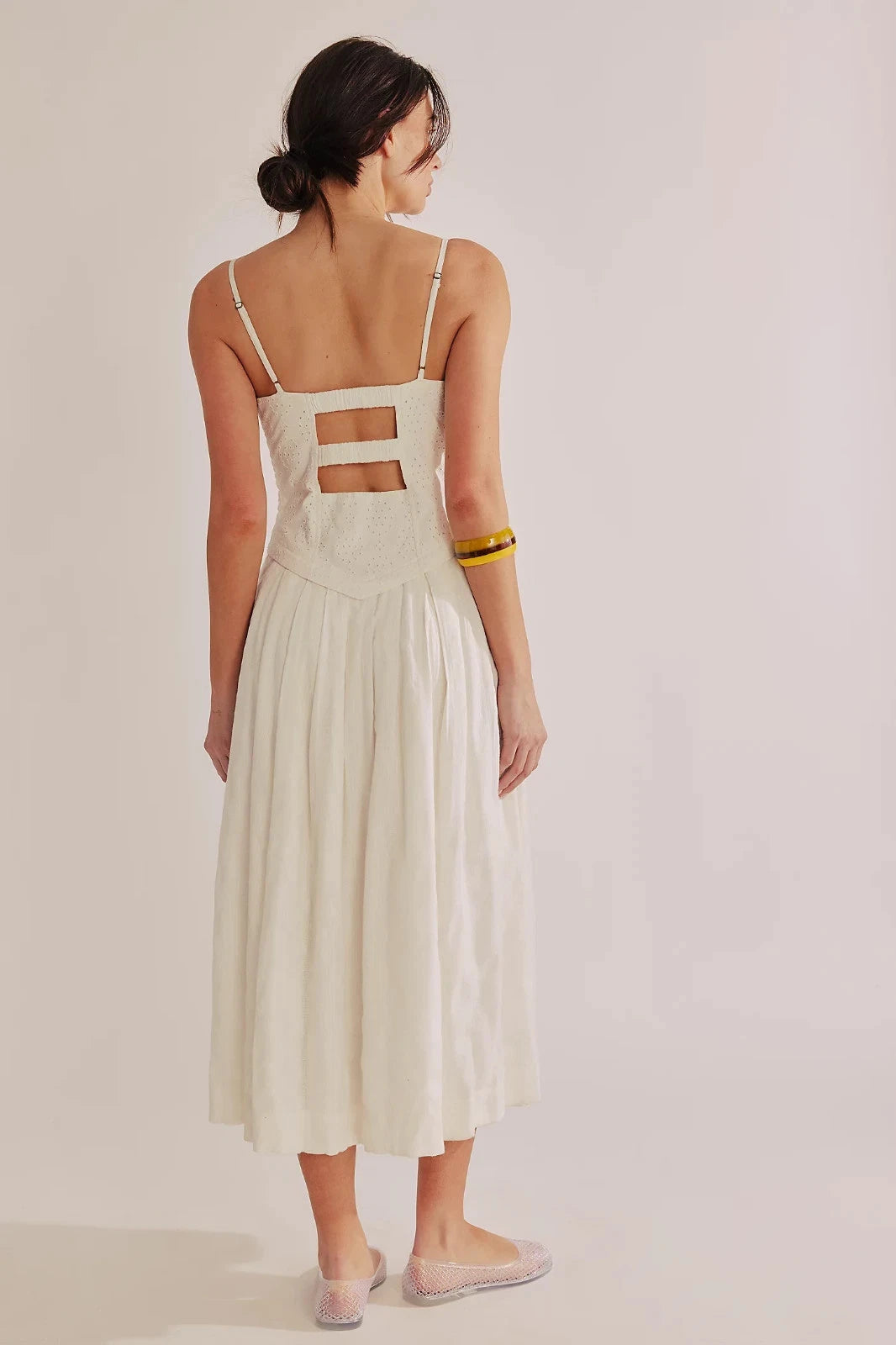 Free People Salvador Midi Dress – back on model ivory