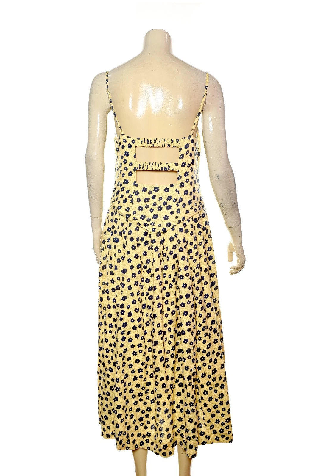 Free People Salvador Printed Midi Dress – back view yellow
