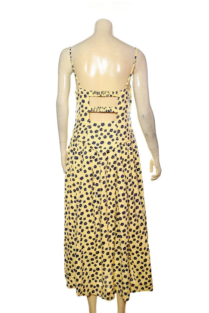 Free People Salvador Printed Midi Dress – back view yellow