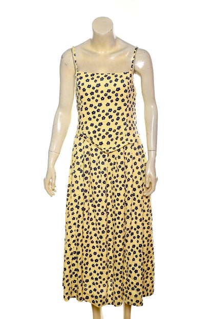 Free People Salvador Printed Midi Dress – front view yellow