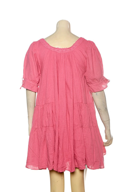 Free People Sandy Shores Babydoll Dress – back view pink