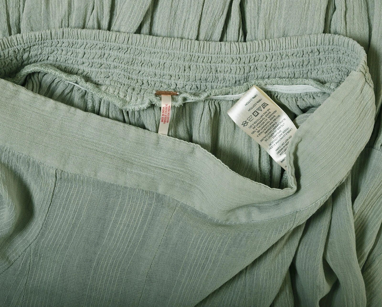 Free People Summer Kiss Godet Pants – label washcare green