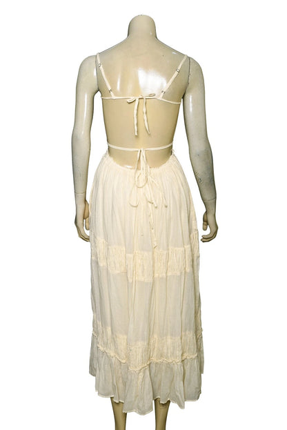 Free People Taking Sides Maxi Dress – back view cream