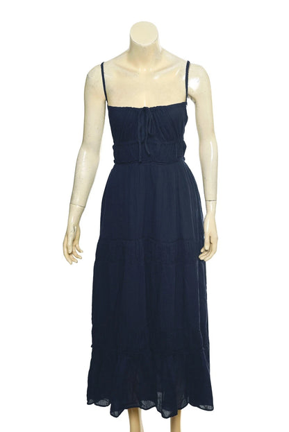 Free People Taking Sides Maxi Dress – front view blue