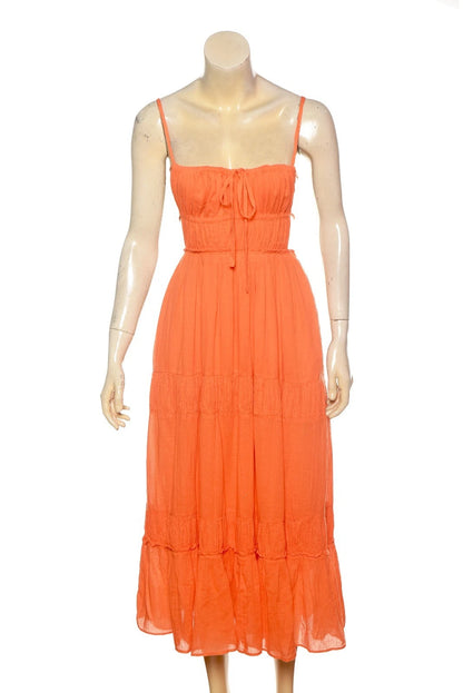 Free People Taking Sides Maxi Dress – front view orange