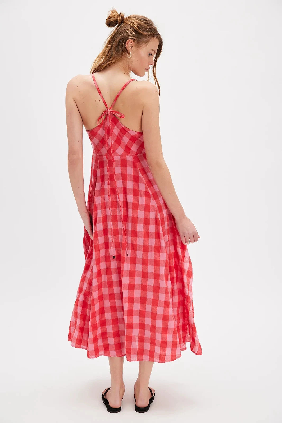 Free People Via Midi Dress – back on model red