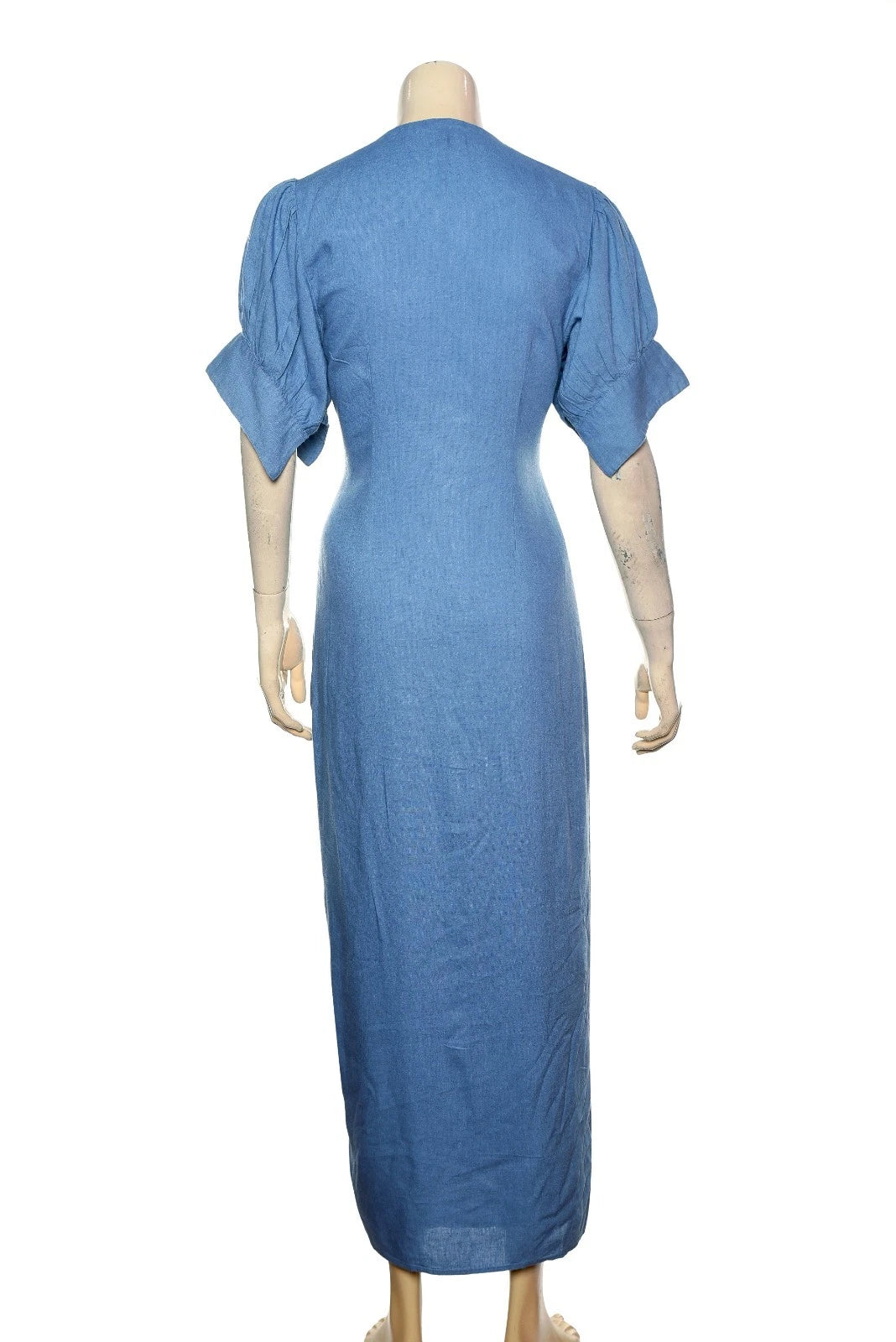 Free people Vintage Summer Midi Dress – back view blue