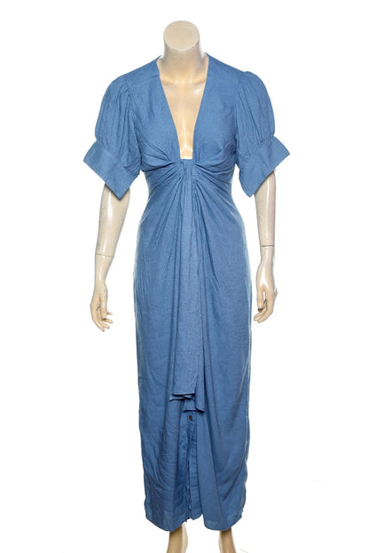 Free people Vintage Summer Midi Dress – front view blue