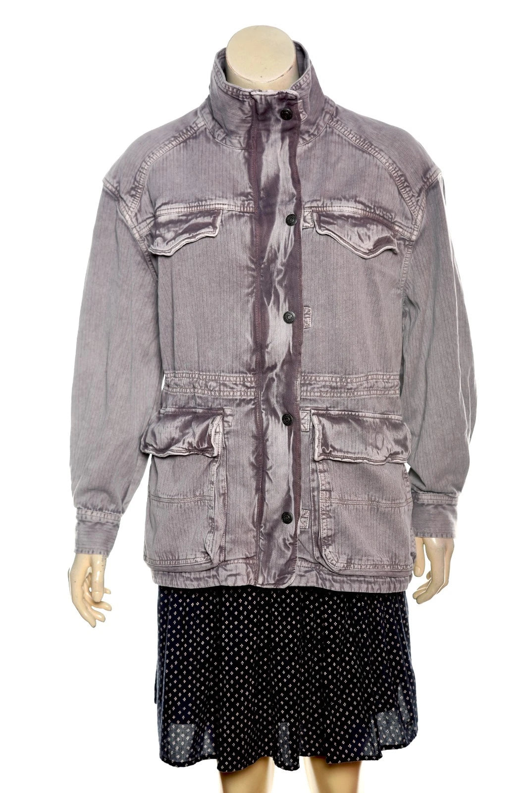Free People We The Free Arya Utility Jacket – front view wine