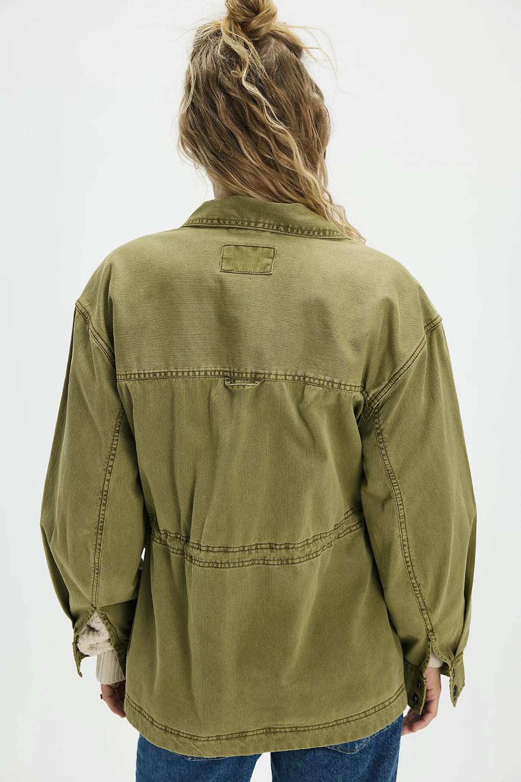 Free People We The Free Arya Utility Jacket – back on model green