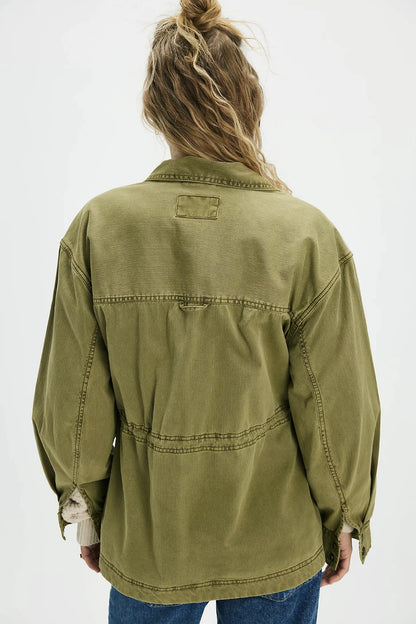 Free People We The Free Arya Utility Jacket – back on model green