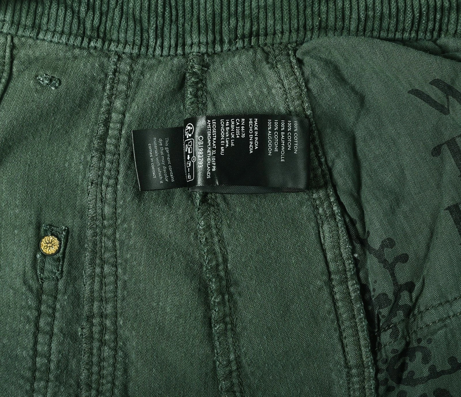 Free People We The Free Good Luck Mid-Rise Cord Barrel Jeans - washcare green