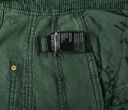 Free People We The Free Good Luck Mid-Rise Cord Barrel Jeans - washcare green