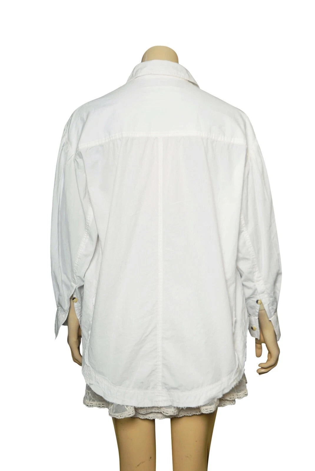 Free People We The Free Happy Hour Solid Poplin Top – back view ivory