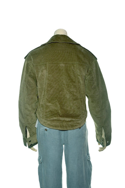 Free People Officer Velvet Jacket – back view green