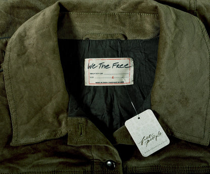 Free People Officer Velvet Jacket – label tag green