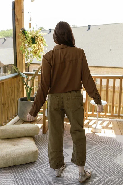 Free People We The Free Supersonic Slim Pants – back on model green