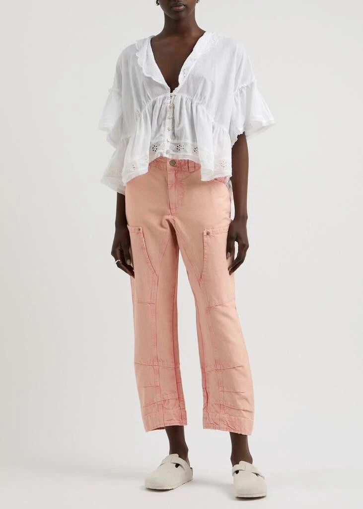 Free People We The Free Supersonic Slim Pants – front on model pink