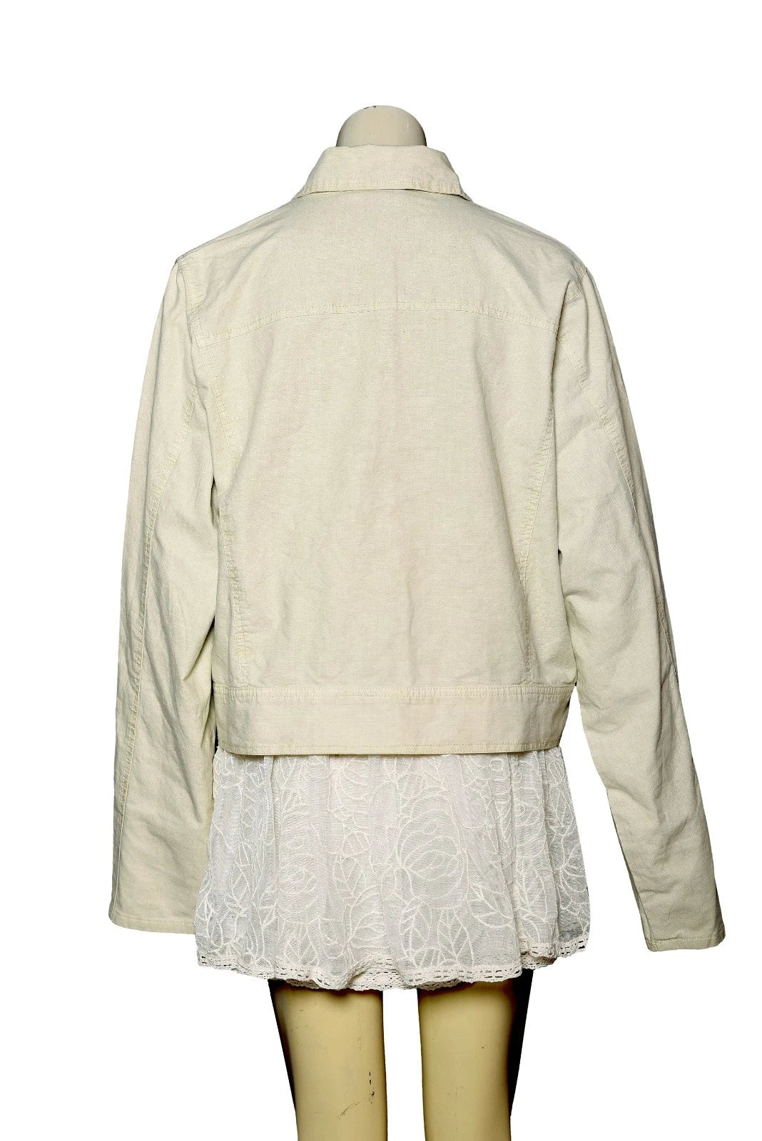 Free People We The Free Suzy Linen Jacket – back view green
