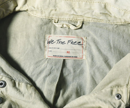 Free People We The Free Suzy Linen Jacket – label xl green