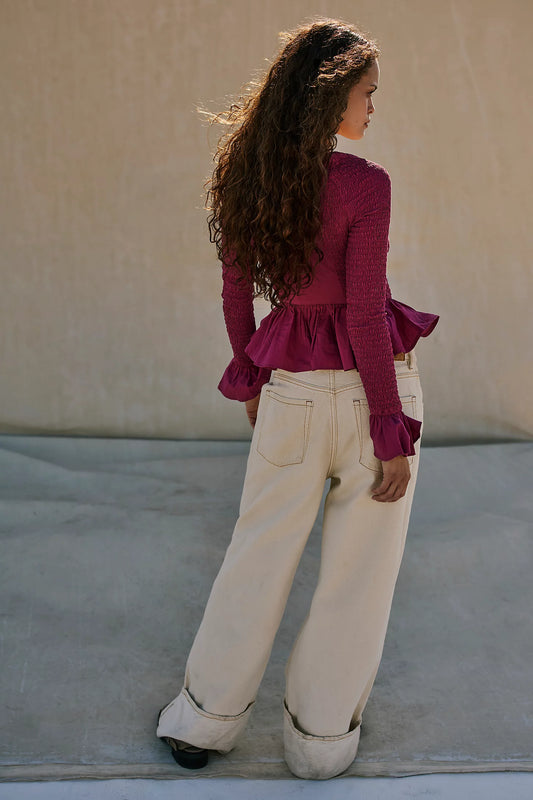 Free People Tropical Vibes Top – back on model pink