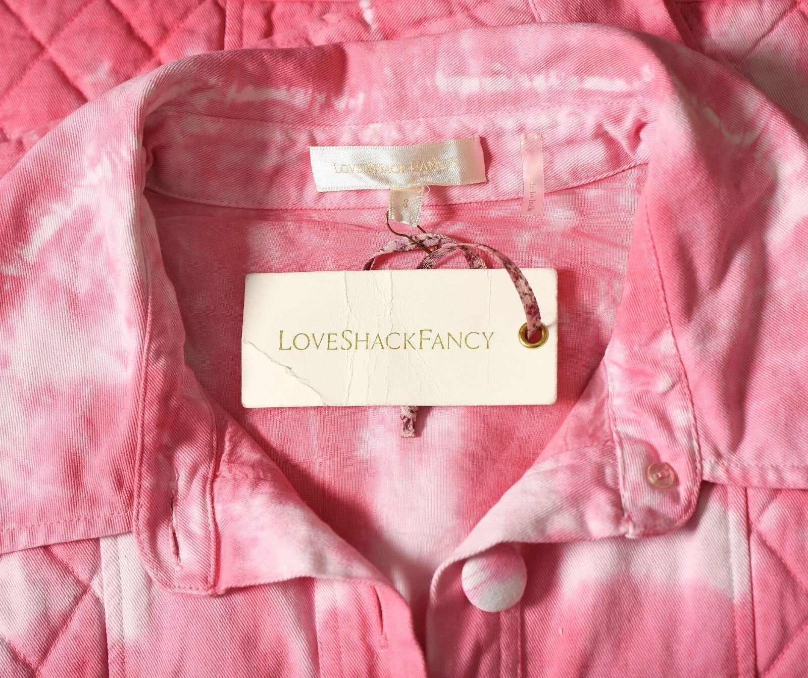 LoveShackFancy Adelade Jacket – label tag pink