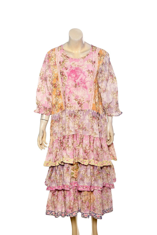 Magnolia Pearl Floral Printed Midi Dress – front view multicolor