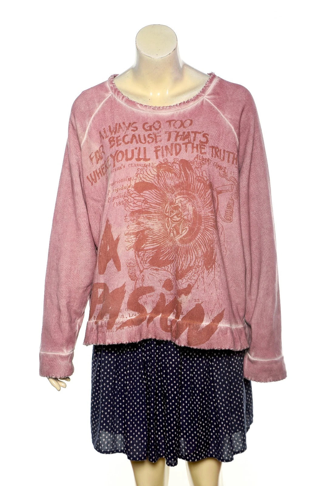 Magnolia Pearl Love La Pasion Sweatshirt Top – front view pink