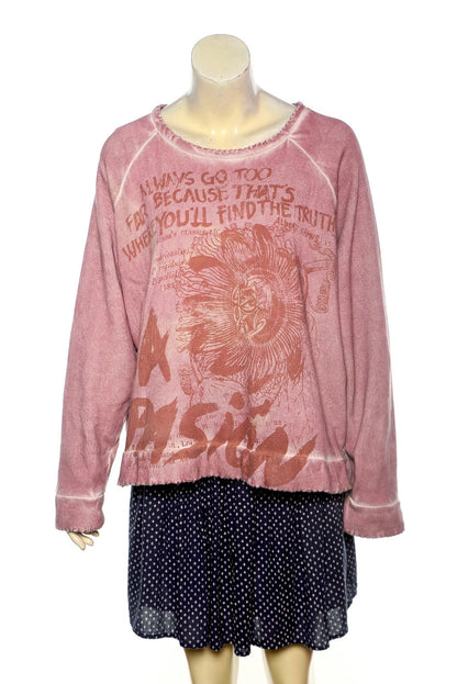 Magnolia Pearl Love La Pasion Sweatshirt Top – front view pink