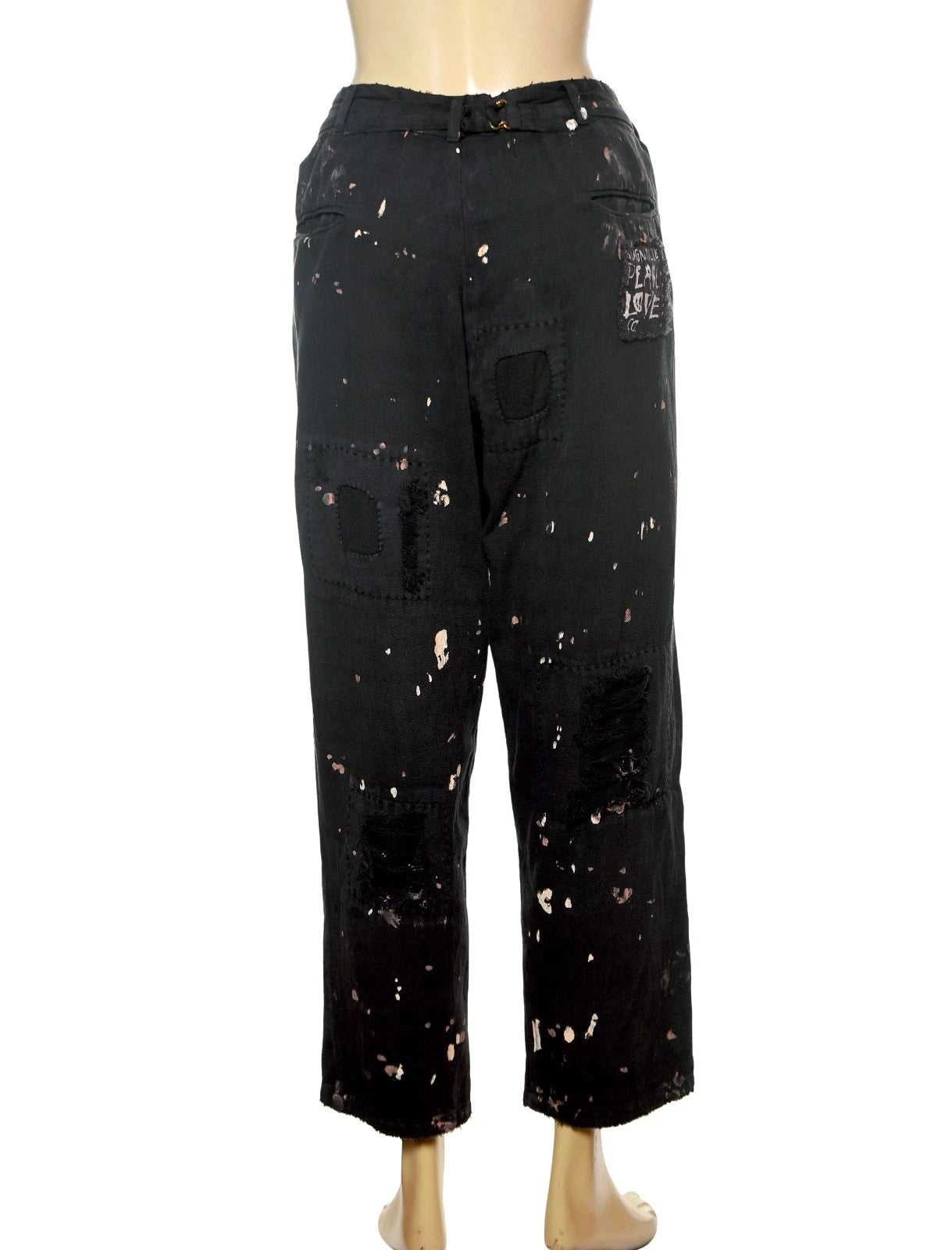 Magnolia Pearl Love Peace Miner Pants – back view black