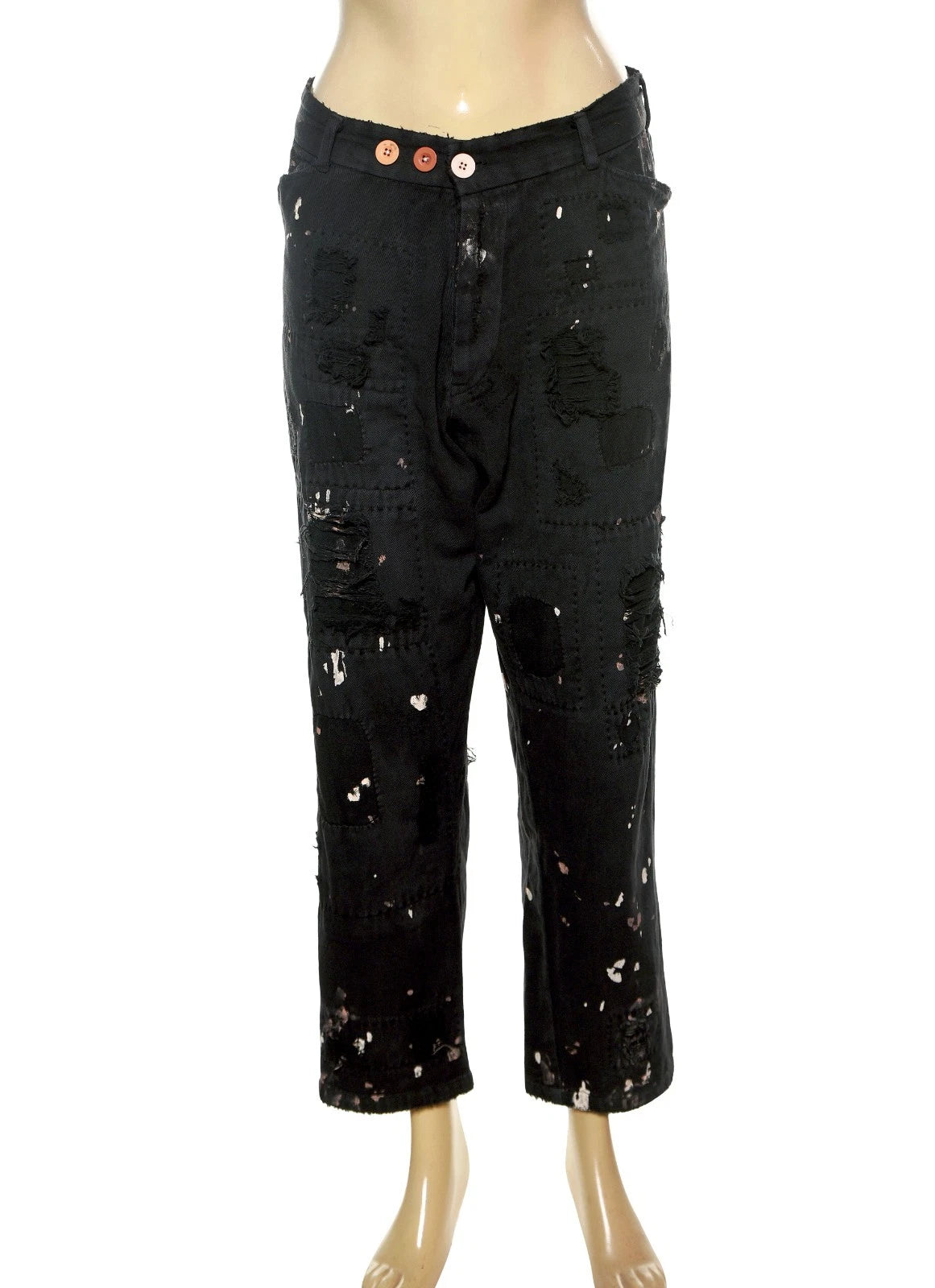 Magnolia Pearl Love Peace Miner Pants – front view black