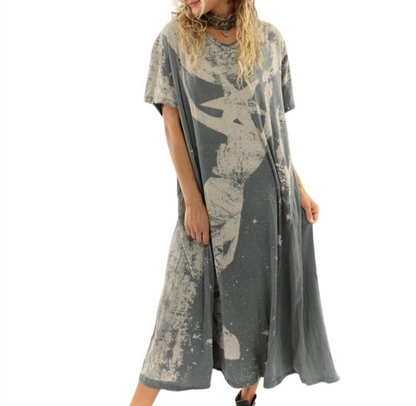 Magnolia Pearl Space Disco Tee Dress – front on model gray