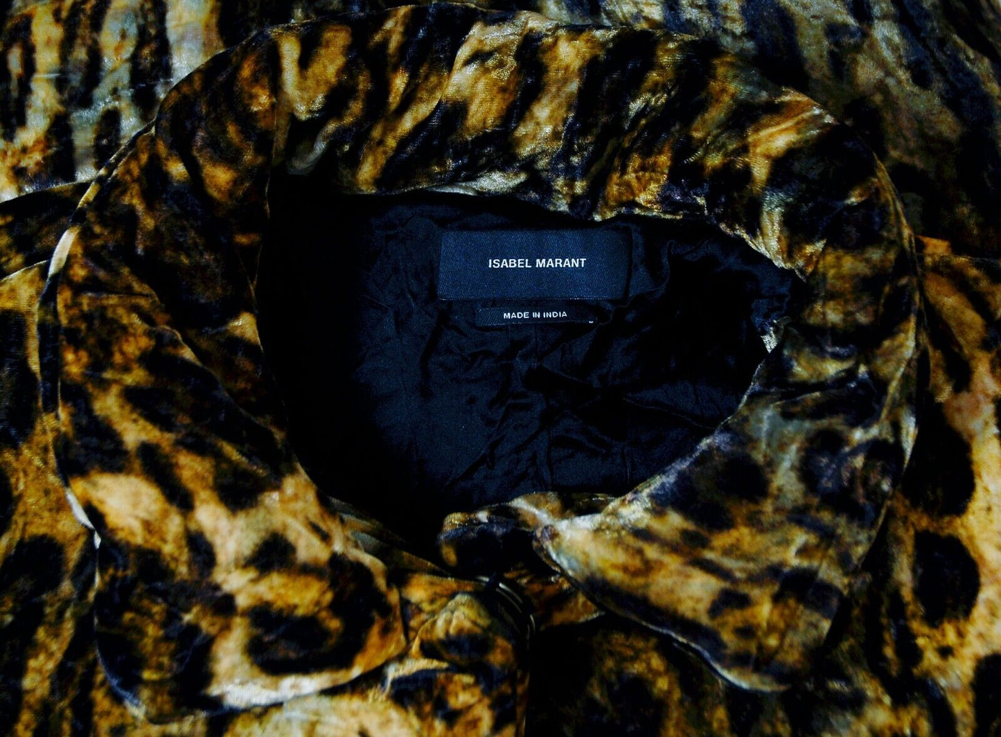 Isabel Marant Tao Quilted Velvet Leopard Print Coat