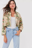 Urban Outfitters Kimchi Blue Floral Cropped Trucker Jacket