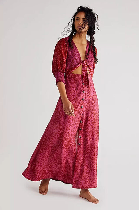Free People String Of Hearts Printed Maxi Dress