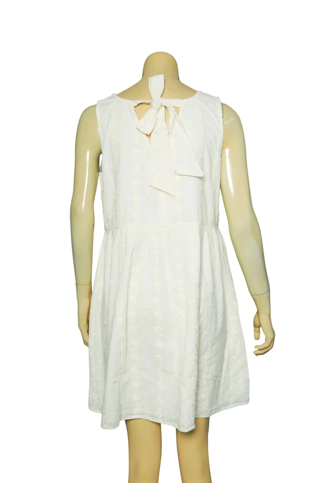 Sezane Robe Loulou Mini Dress – back view ivory