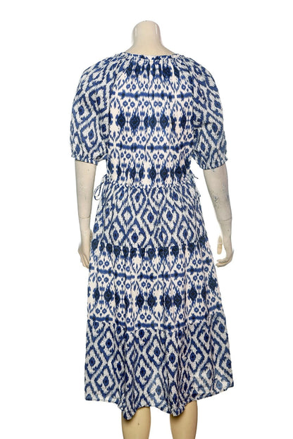 Sezane Robe Stella Dress – back view blue