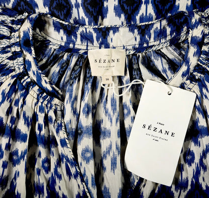 Sezane Robe Stella Dress – label size tag blue